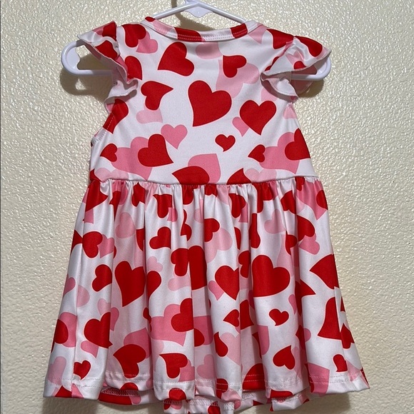SHEIN- Heart Print Dress with Bow - Picture 2 of 3